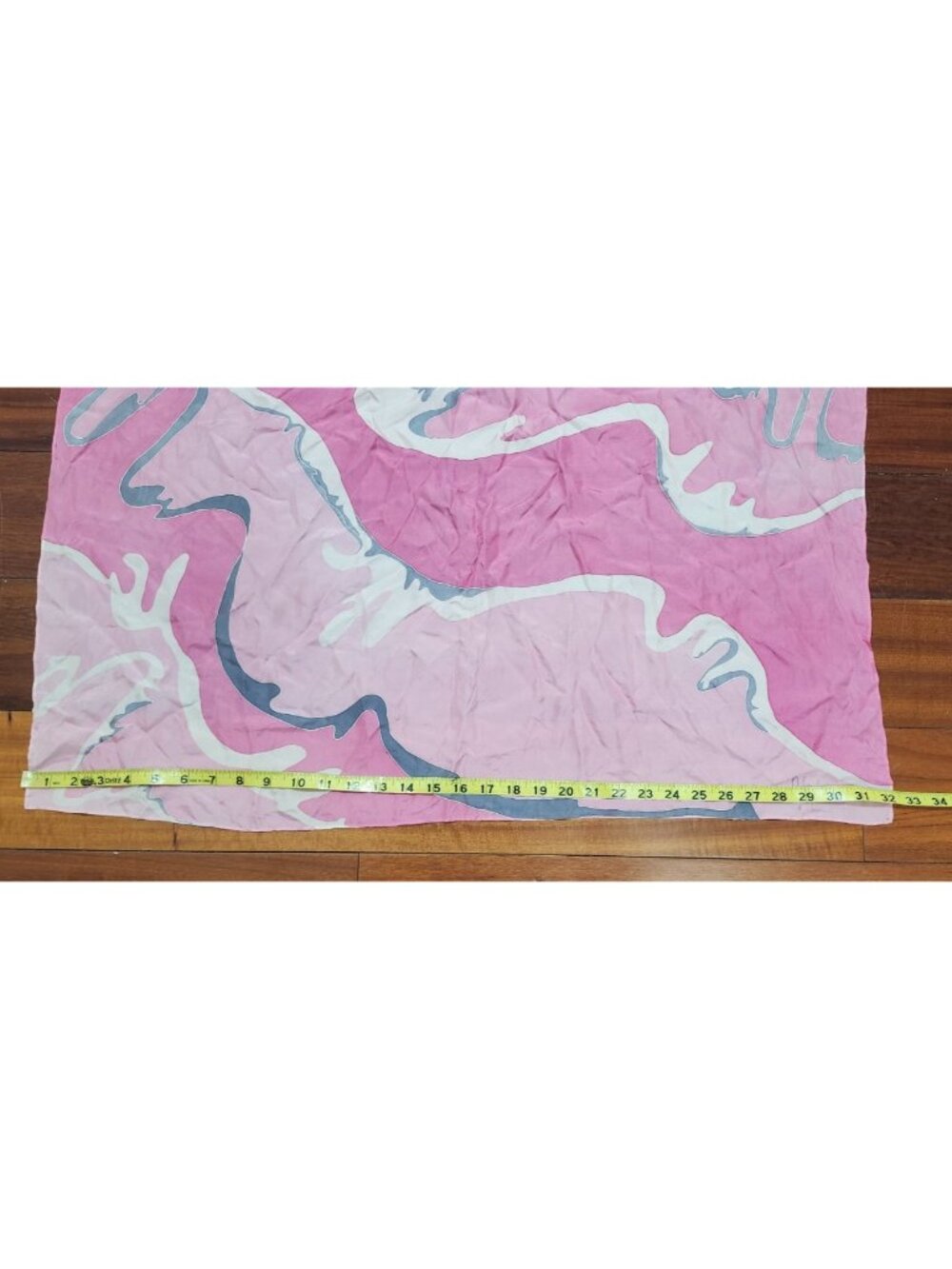 Pink Abstract Sheer Scarf Wrap Shawl Square Bandana Y2K Soft Girl 31x32 - Picture 5 of 7